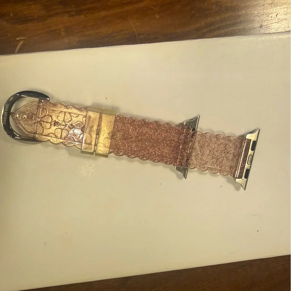 Kate Spade Clear Pink Silicone Apple Watch Strap 38mm 40mm 41mm KSS0147 - Picture 5 of 5